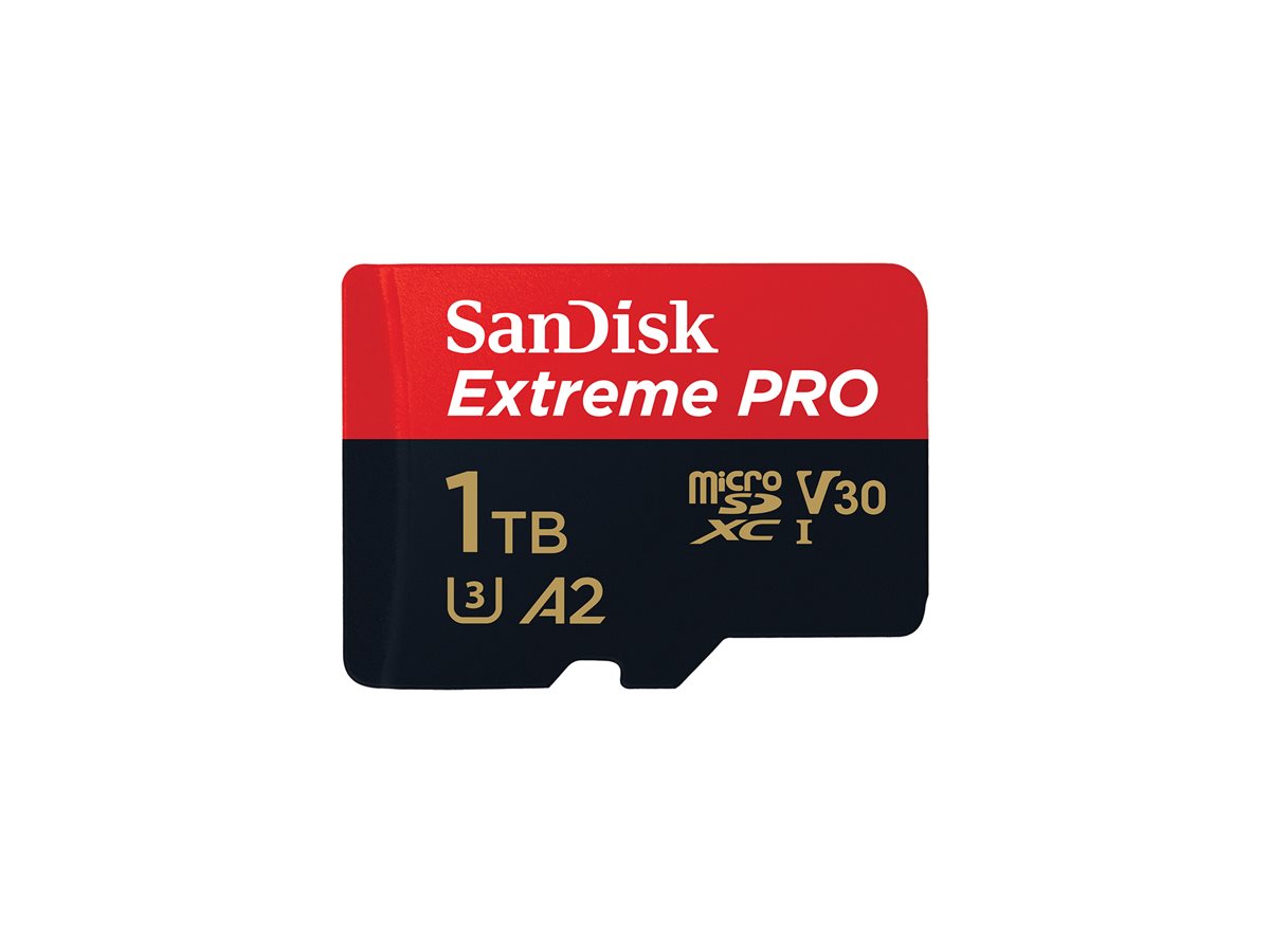 SanDisk Extreme Pro - Cartão de memória flash (adaptador microSDXC para SD Incluído) - 1 TB - A2 / Video Class V30 / UHS-I U3 / Class10 - microSDXC UHS-I