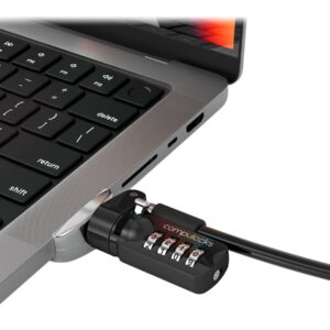 Compulocks Ledge Lock Adapter for MacBook Pro 16" M1, M2 & M3 with Combination Cable Lock - Adaptador de trava de ranhura de segurança - com cadeado de combinação - para Apple MacBook Pro 16 (M1, M2)