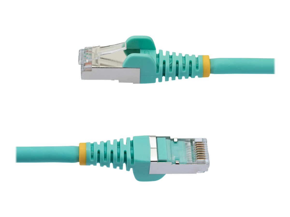 StarTech.com 1m CAT6a Ethernet Cable - Aqua - Low Smoke Zero Halogen (LSZH) - 10GbE 500MHz 100W PoE++ Snagless RJ-45 w/Strain Reliefs S/FTP Network Patch Cord - cabo patch - 1 m - aqua - Image 3