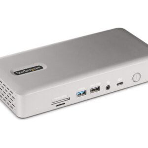 StarTech.com Thunderbolt 4 Multi-Display Docking Station, Quad/Triple/Dual Monitor Dock, 2x HDMI/2x DisplayPort, 7x USB Hub, 2.5 Gigabit Ethernet, 98W Power Delivery, for Windows/MacBook - TB4 Host Cable (132UE-TB4USB4DOCK) - Estação de engate - Thun