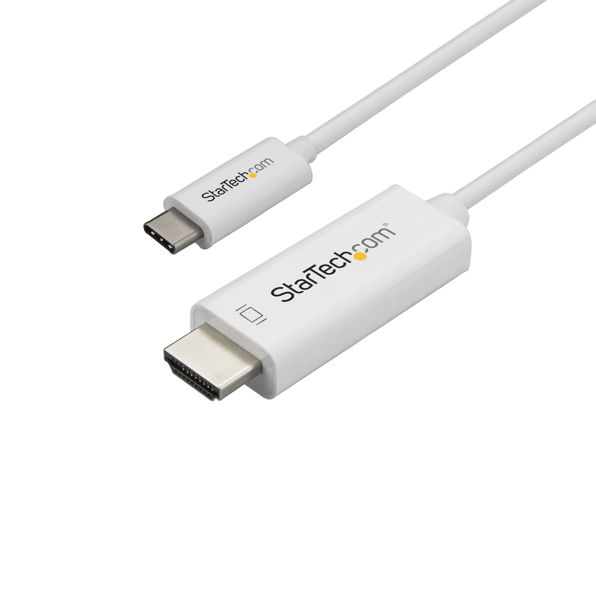 StarTech.com 3ft (1m) USB C to HDMI Cable, 4K 60Hz USB Type C to HDMI 2.0 Video Adapter Cable, Thunderbolt 3 Compatible, Laptop to HDMI Monitor/Display, DP 1.2 Alt Mode HBR2 Cable, White - 4K USB-C Video Cable (CDP2HD1MWNL) - Cabo adaptador - USB-C m