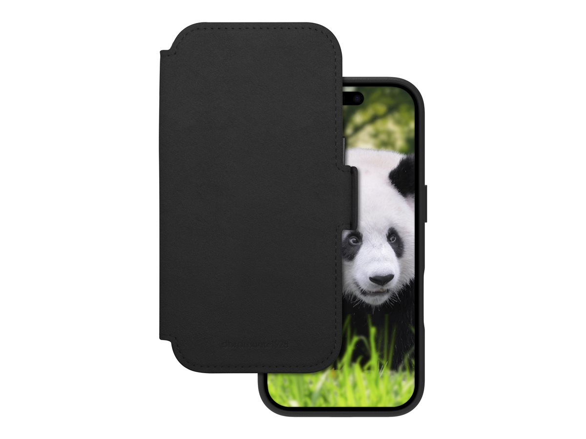 dbramante1928 Lynge - Capa flip cover para telemóvel - compatibilidade MagSafe - couro com granulação plena - preto - para Apple iPhone 17