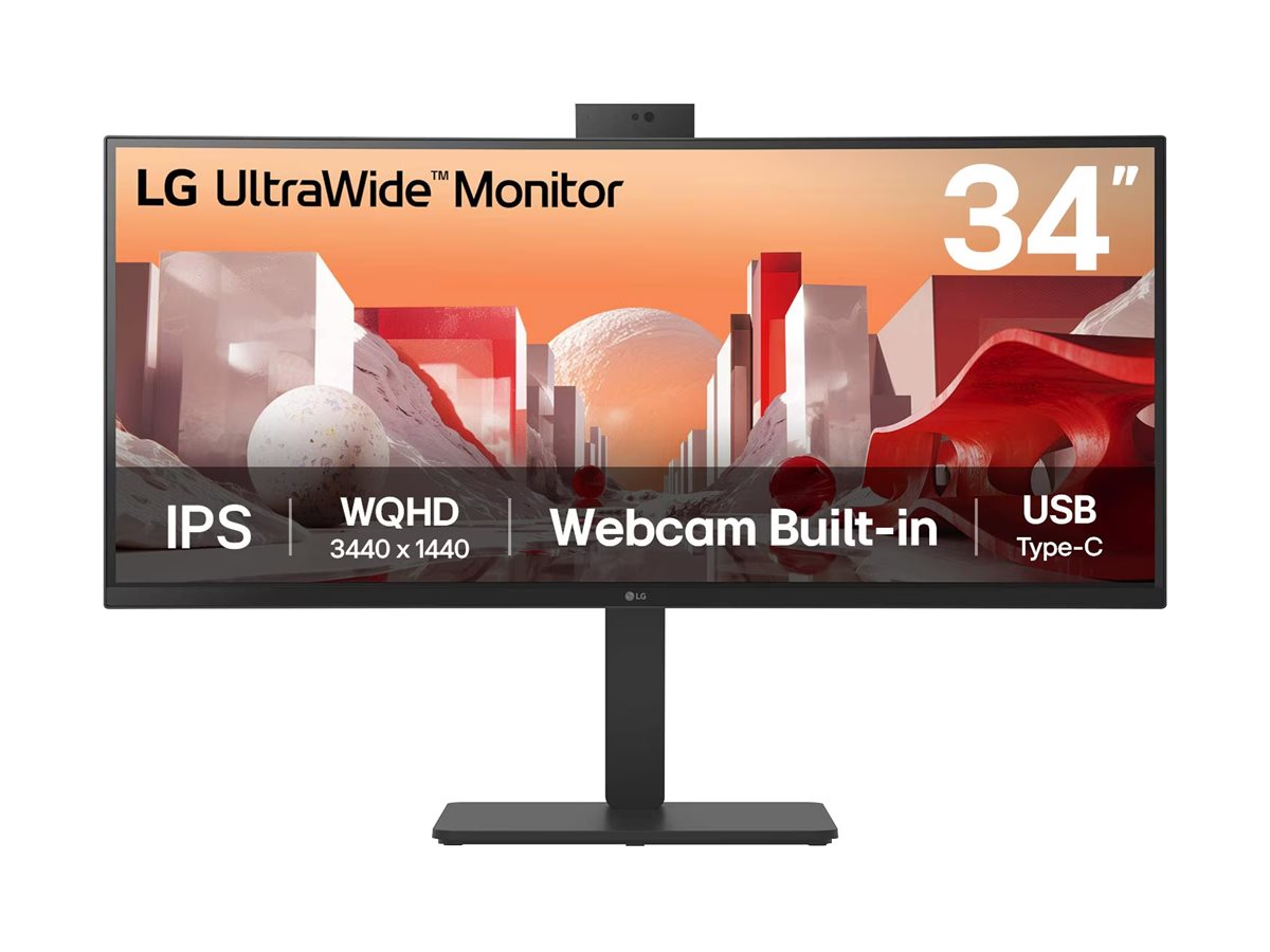 LG UltraWide 34BA85QE-B - Monitor LED - curvo - 34" - 3440 x 1440 WQHD @ 60 Hz - IPS - 300 cd/m² - 1000:1 - HDR10 - 5 ms - 2xHDMI, DisplayPort, USB-C - altifalantes