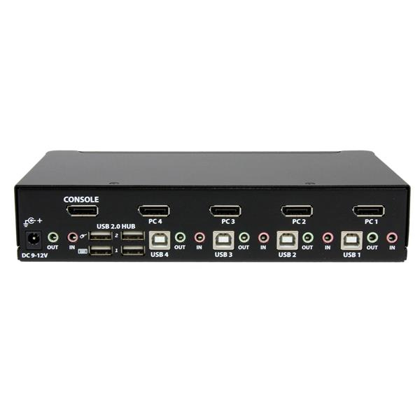 StarTech.com 4 Port DisplayPort KVM Switch w/ Audio - USB, Keyboard, Video, Mouse, Computer Switch Box for 2560x1600 DP Monitor (SV431DPUA) - Chave de KVM / áudio / USB - 4 x KVM / áudio / USB - 1 utilizador local - desktop - para P/N: DP4N1USB6, IM1 - Image 3