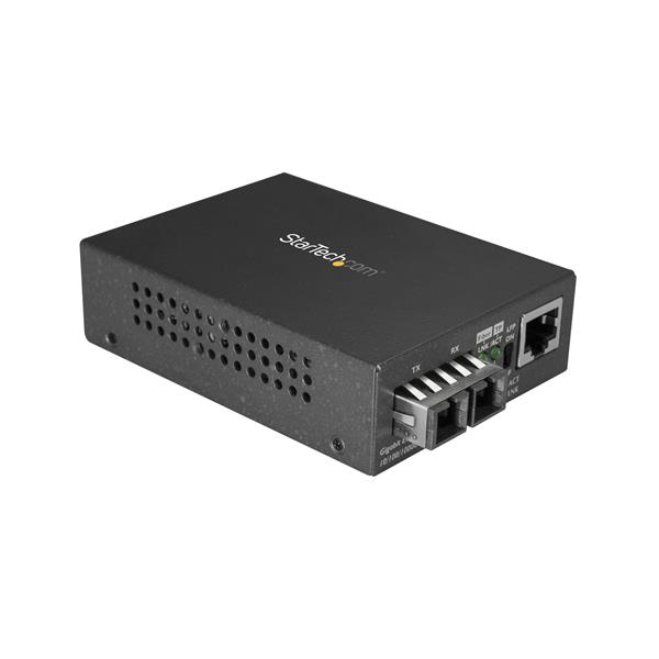 StarTech.com Singlemode (SM) SC Fiber Media Converter for 10/100/1000 Network, 10km, Gigabit Ethernet, 1310nm, w/ Auto Negotiation, Gigabit Ethernet to Single Mode (SMF) SC Fiber Converter - Ethernet Over Fiber (MCMGBSCSM10) - Conversor de media de f