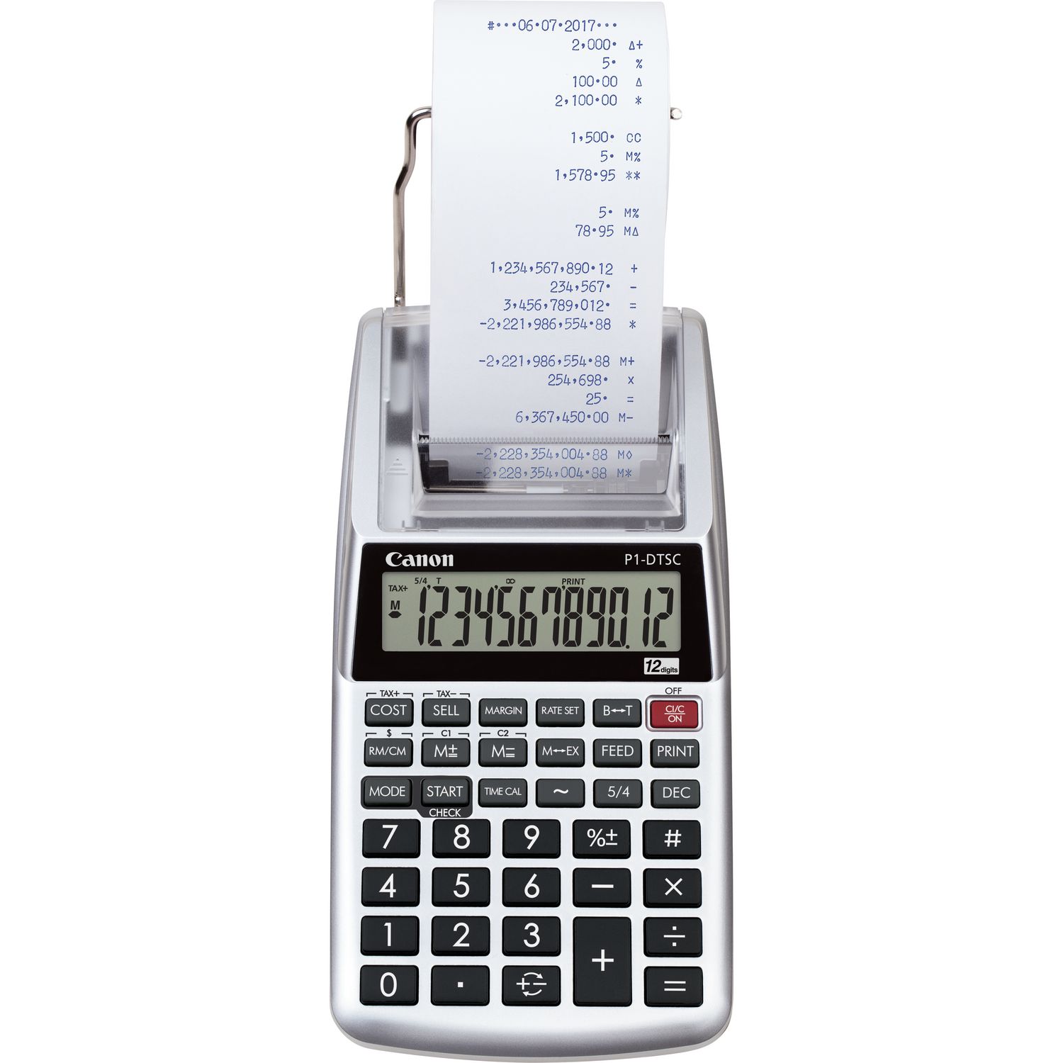 Canon P1-DTSC II - Calculadora de impressão - LCD - 12 dígitos - bateria - prata