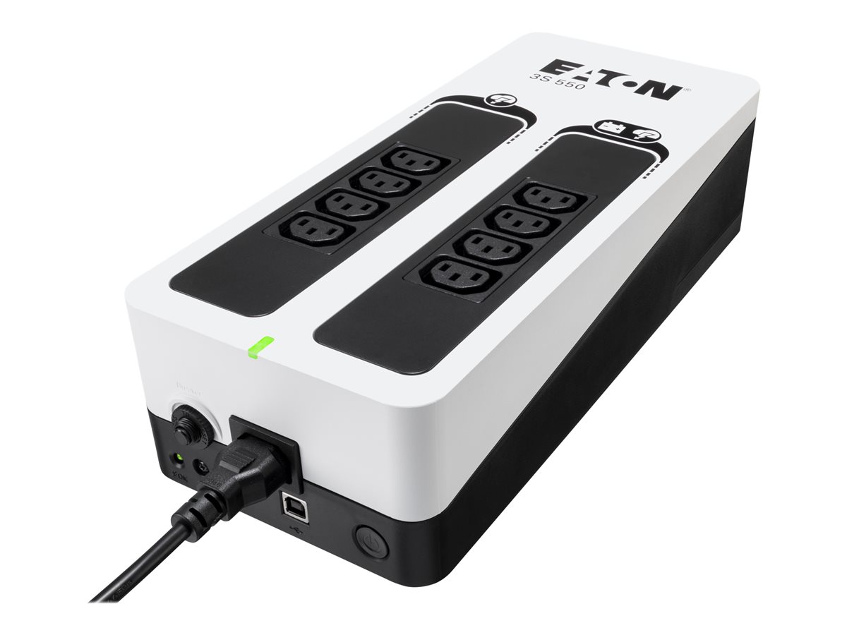 Eaton 3S 550 - UPS - AC 220-240 V - 330 Watt - 550 VA - 1 fase - USB - conectores de saída: 8