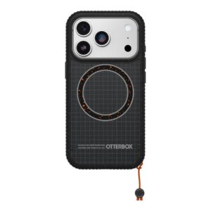 OtterBox Sole Series - Tampa posterior para telemóvel - compatibilidade MagSafe - policarbonato, tecido de nylon, elastómero termoplástico (TPE), íman - circuito da meia-noite (preto) - para Apple iPhone 17 Pro