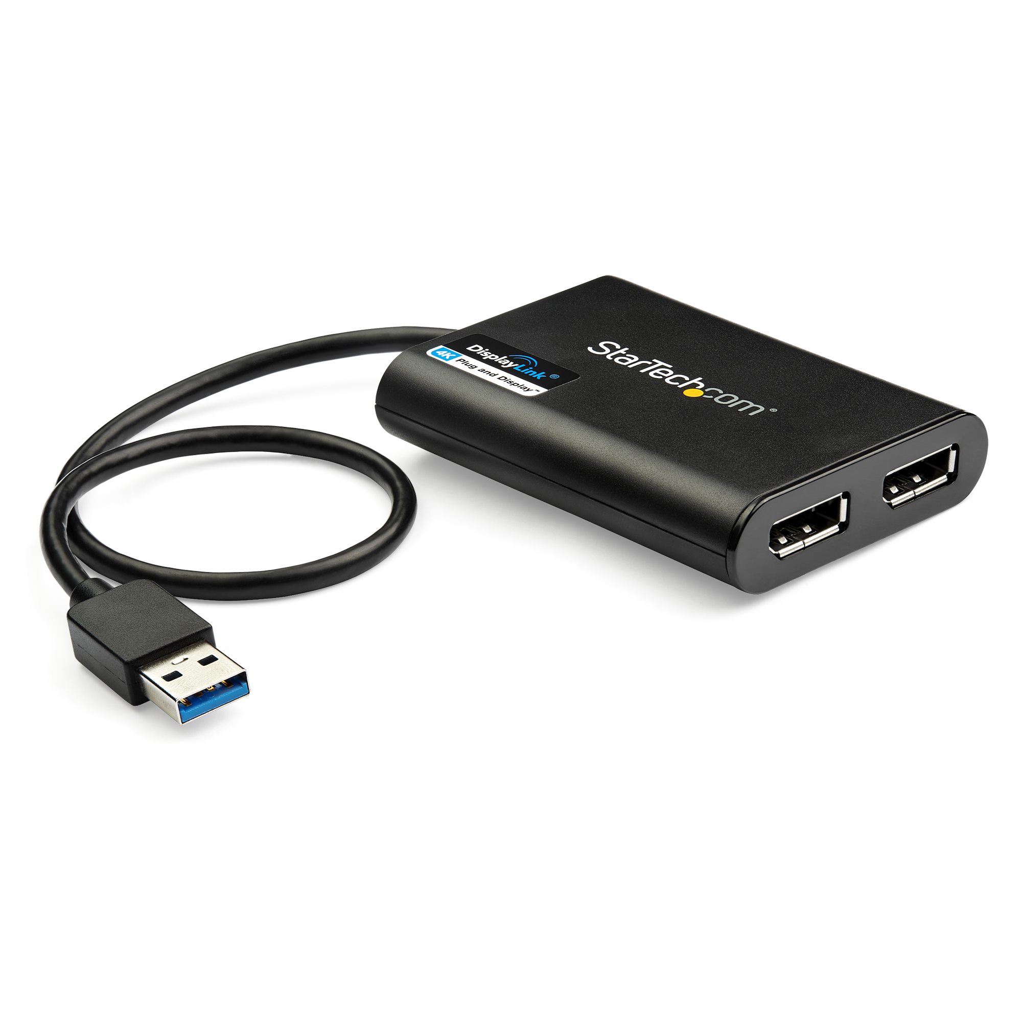 StarTech.com USB 3.0 to Dual DisplayPort Adapter 4K 60Hz, DisplayLink Certified, Video Converter with External Graphics Card - Mac & PC (USB32DP24K60) - Adaptador DisplayPort - USB Tipo A (M) para DisplayPort (F) - USB 3.0 - 30 cm - suporte 4K60Hz (4