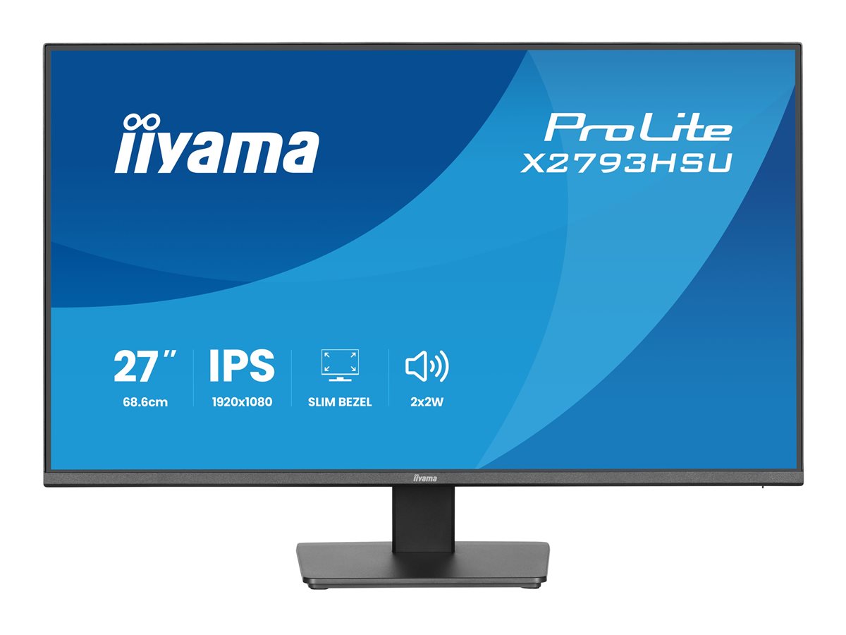 Iiyama X2793HSU-B1 - Monitor LED - 27" - 1920 x 1080 Full HD (1080p) @ 120 Hz - IPS - 350 cd/m² - 1500:1 - 1 ms - HDMI, DisplayPort - altifalantes - mate, preto