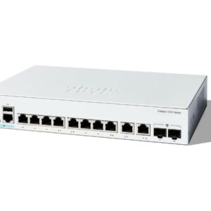 Cisco Catalyst 1200-8T-E-2G - Interruptor - Ethernet Gigabit - L3 - inteligente - 8 x 10/100/1000 + 2 x combo Gigabit SFP/RJ-45 - desktop, montável em trilho