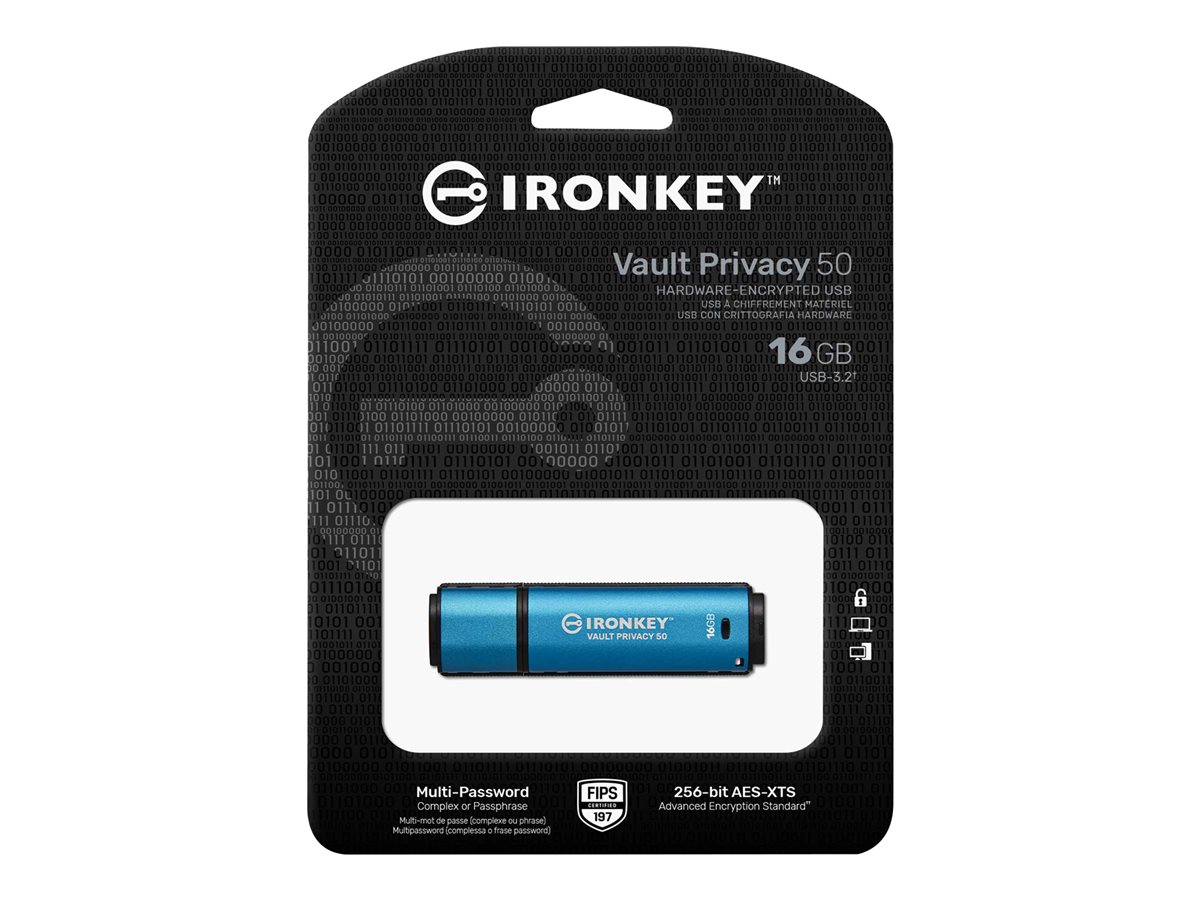 Kingston IronKey Vault Privacy 50 Series - drive flash USB - 16 GB - Compatível com TAA - Image 2