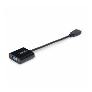 StarTech.com HDMI to VGA Adapter, 1080p, Active Video Converter - Adaptador de vídeo - HDMI macho para HD-15 (VGA) fêmea - 18.95 cm - preto - assistência 1080p, ativo, alimentado por bus