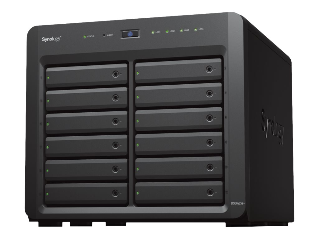 Synology Disk Station DS3622XS+ - Servidor NAS - 12 baias - SATA 6Gb/s - RAID (expansão de disco rígido) 0, 1, 5, 6, 10, JBOD, RAID F1 - RAM 16 GB - Gigabit Ethernet / 10 Gigabit Ethernet - iSCSI assistência