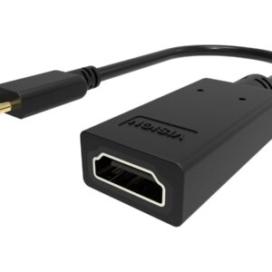 USB C to HDMI adaptor -plugs into USB C and has full-sized HDMI socket - maximum resolution 8k 60 hz - USB C 3.2 (m) to HDMI (f) - driver built into adaptor - black