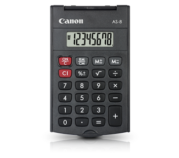 Canon AS-8 - Calculadora de bolso - 8 dígitos - cinza escuro