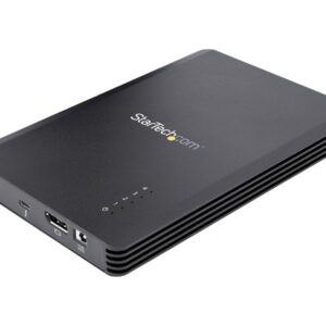 StarTech.com 4 Bay Thunderbolt 3 NVMe Enclosure, For M.2 NVMe Solid State Drives, 1x DisplayPort Video & 2x TB3 Downstream Ports, Up to 40Gbps, 72W Power Supply - 4 Bay M.2 SSD External Hard Drive Enclosure (M2E4BTB3) - enclosure de armazenagem - M.2 NVMe Card / PCIe (NVMe) - Thunderbolt 3