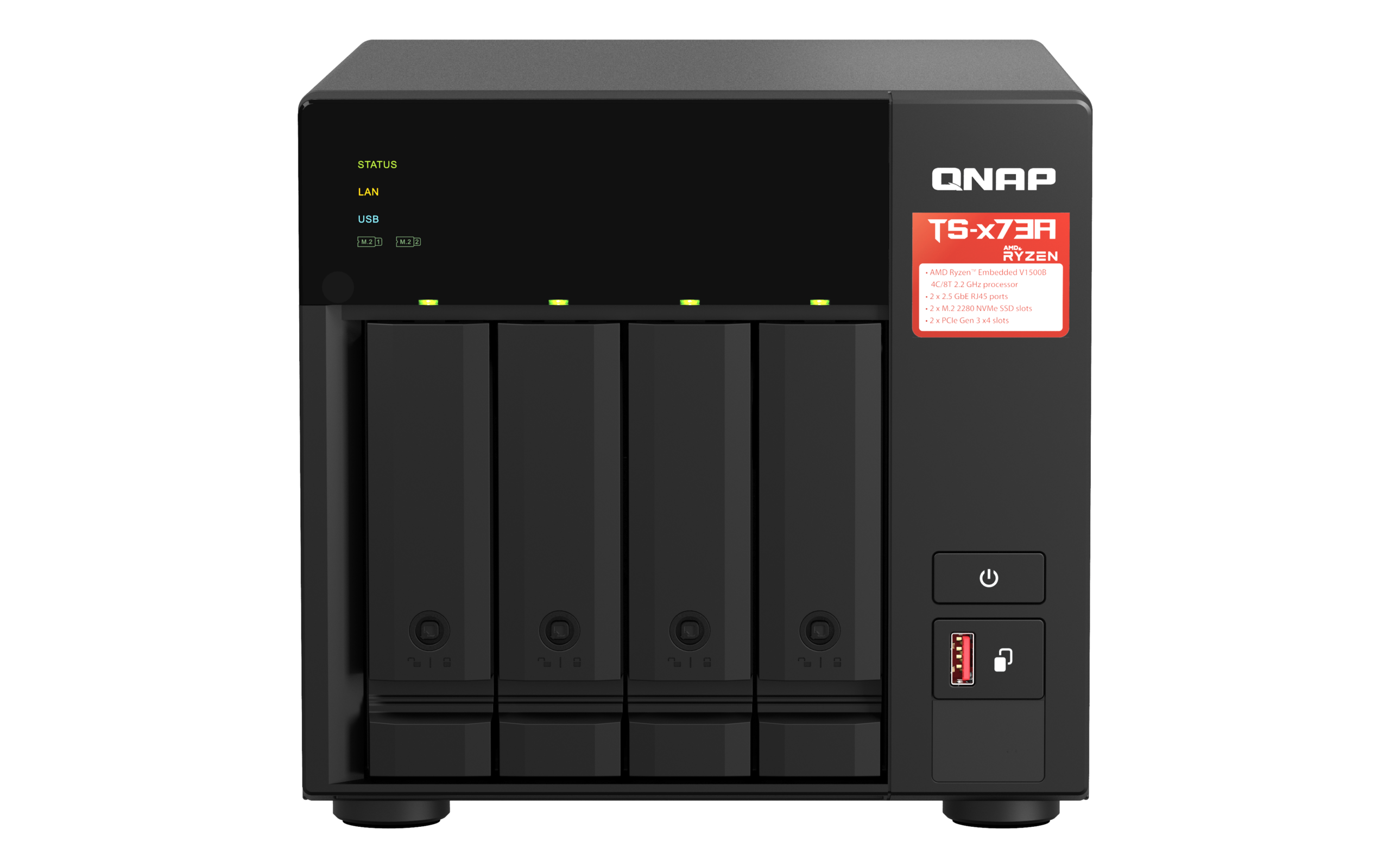 QNAP TS-473A - Servidor NAS - 4 baias - SATA 6Gb/s - RAM 8 GB - 2.5 Gigabit Ethernet