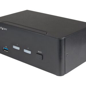 StarTech.com 2 Port Dual Monitor HDMI KVM Switch, 4K 60Hz Ultra HD HDR, Desktop 4K HDMI 2.0 KVM Switch with 2 Port USB 3.0 Hub (5Gbps) & 4x USB 2.0 HID Port, Audio, Hotkey Switching, TAA - KVM with Fast Switching - Chave de KVM / áudio - 2 x KVM / áu