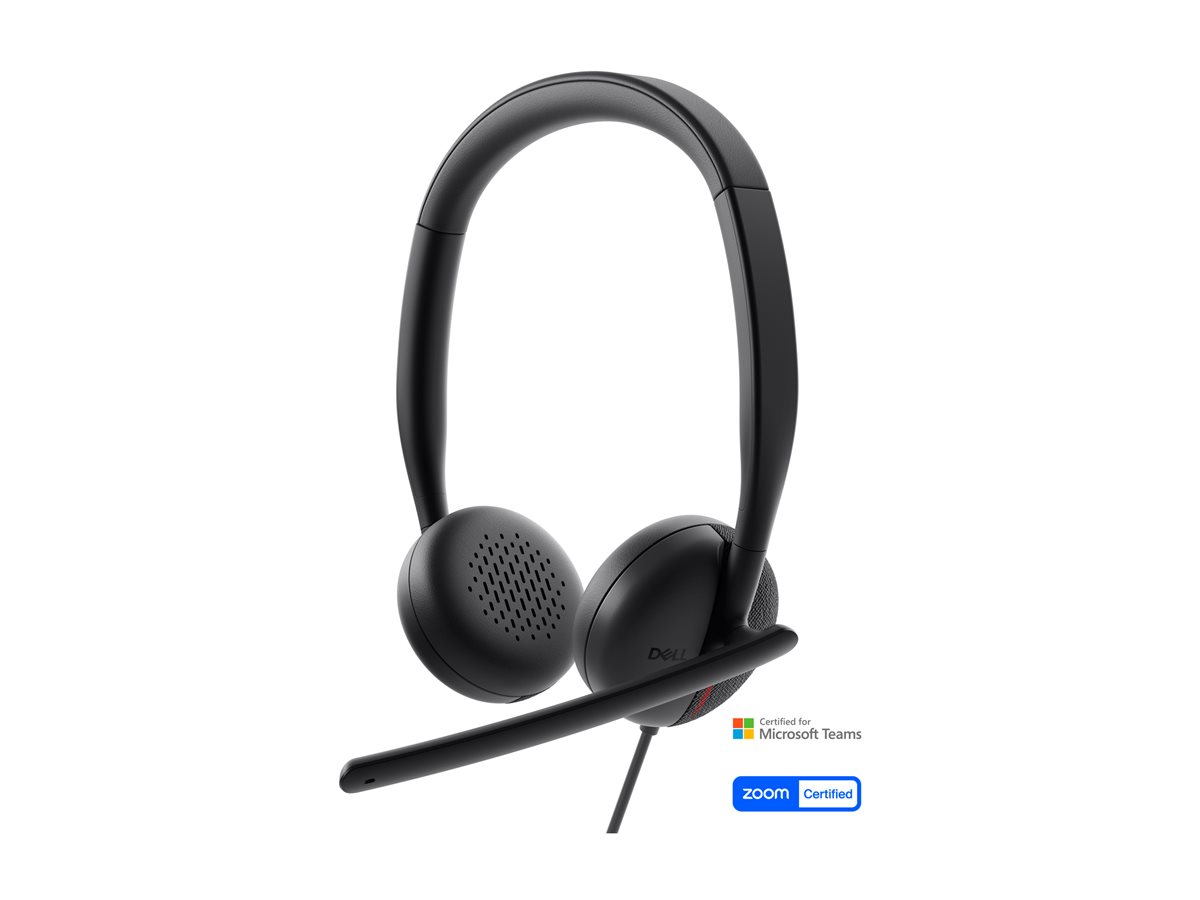 Dell Wired Headset WH3024 - Auscultadores - no ouvido - com cabo - USB-C - Certificado para Microsoft Teams, Certificação Zoom