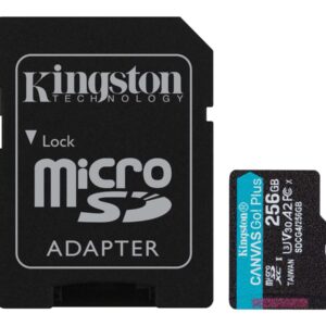 Kingston Canvas Go! Plus - Cartão de memória flash (adaptador microSDXC para SD Incluído) - 256 GB - A2 / Video Class V30 / UHS-I U3 / Class10 - microSDXC UHS-I