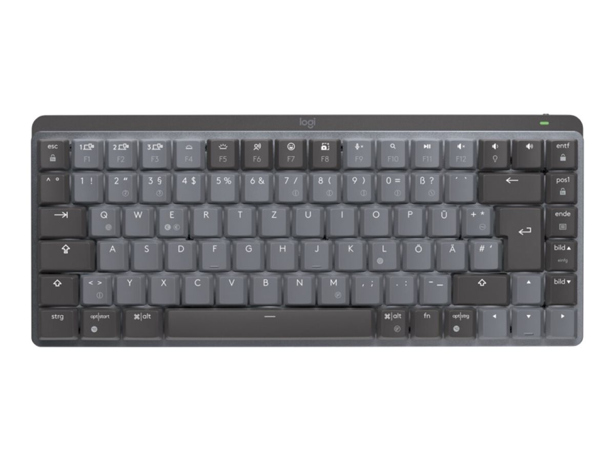 Logitech Master Series MX Mechanical Mini - Teclado - retroiluminação - sem fios - Bluetooth LE - QWERTZ - Suíço - interruptor: Tátil Silencioso - grafite