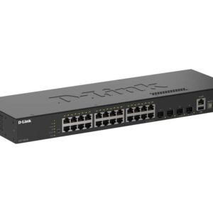 D-Link SmartPro DGS-1530-28 - Interruptor - inteligente - 24 x 10/100/1000 + 4 x 10 Gigabit SFP+ - desktop, montável em trilho