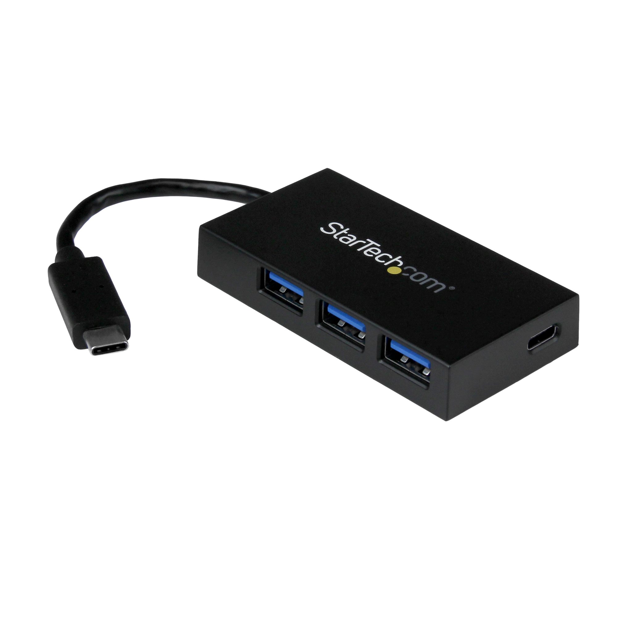 StarTech.com 4-Port USB 3.0 Hub - Powered USB 3.1 Gen 1 Hub - USB-C to 1x USB-C and 3x USB-A Adapter - USB-C Port Expander (HB30C3A1CFB) - Hub - 4 x SuperSpeed USB 3.0 - desktop - para P/N: CFASTRWU3C, SDMSDRWU3AC, TB3DK2DPPD, TB3DK2DPPDUE, TB3DKDPMA