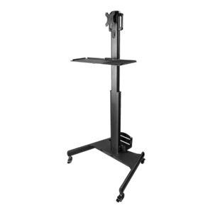 StarTech.com Mobile Workstation Cart with Monitor Mount, CPU/PC Holder, Keyboard Tray, Ergonomic Height Adjustable Desktop Computer Cart, Rolling Mobile Standing Workstation on Wheels - Portable Stand-Up Cart - Carrinho - para ecrã LCD/equipamento PC