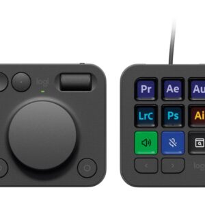 Logitech Master Series MX Creative Console - Conjunto de teclado e discador - luz traseira - USB-C - grafite