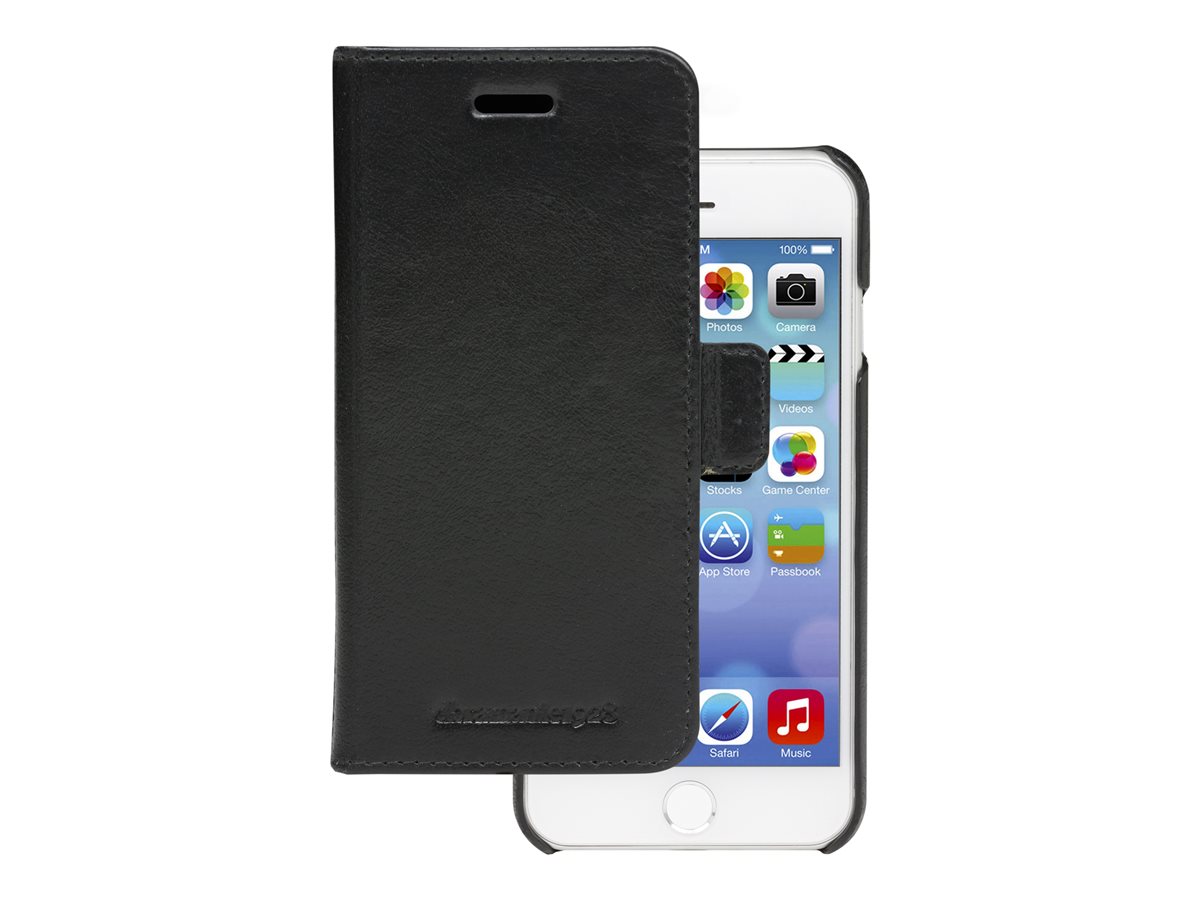 dbramante1928 Lynge - Capa flip cover para telemóvel - couro com granulação plena - preto - para Apple iPhone 6, 6s, 7, 8, SE (2ª geração)