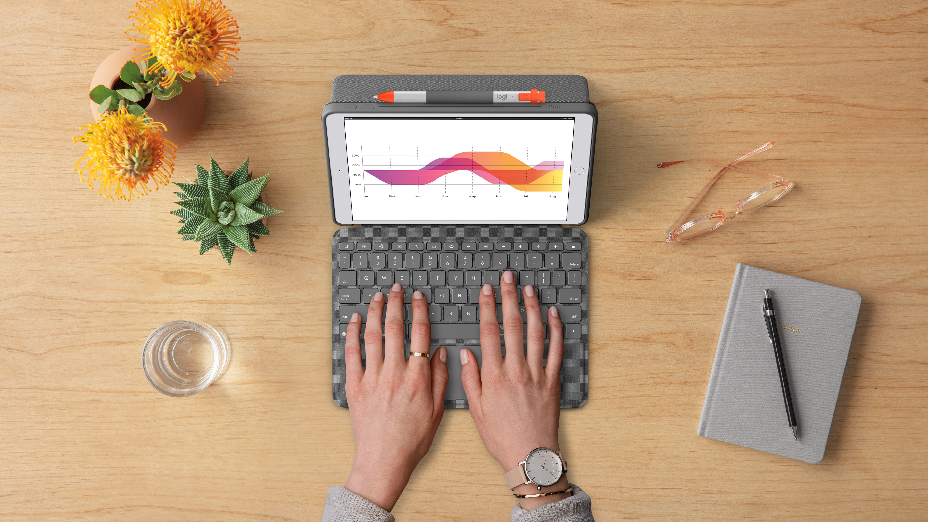 Logitech Combo Touch - Teclado e pasta de folio - com trackpad - retroiluminação - Image 6