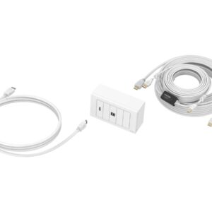 10 m Modular AV faceplate and cable package - 4k at 60 hz - simple pack for installing touch panel display or projector - includes UK double-gang backbox and double-gang surround that accommodates five modules - modules included: 1 x HDMI module, 1 x