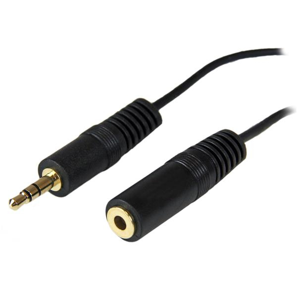 StarTech.com 12 ft. (3.7 m) 3.5mm Audio Extension Cable - PC Speaker Extension Audio Cable - Strain Relief - Black - Aux Cable (MU12MF) - Cabo de extensão áudio - mini-phone stereo 3.5 mm macho para mini-phone stereo 3.5 mm fêmea - para P/N: PEXSOUND