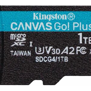 Kingston Canvas Go! Plus - Cartão de memória flash - 1 TB - A2 / Video Class V30 / UHS-I U3 / Class10 - microSDXC UHS-I