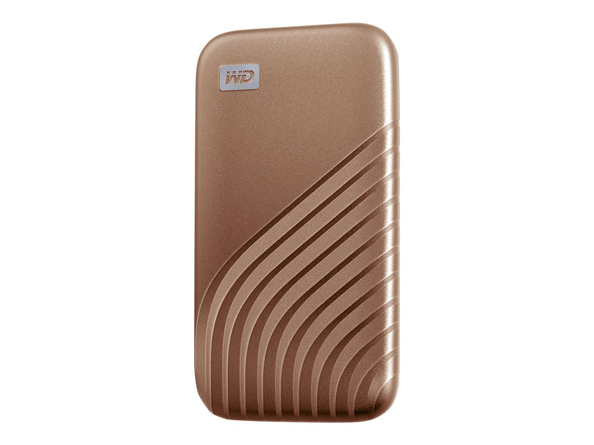 WD My Passport SSD WDBAGF0010BGD - SSD - encriptado - 1 TB - externa (portátil) - USB 3.2 Gen 2 (USB C conector) - 256-bits AES - ouro