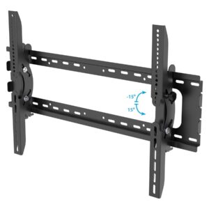 StarTech.com Flat Screen TV Wall Mount - Tilting - Supports 32" to 75" TVs - Steel - VESA TV Mount - Monitor Wall Mount (FLATPNLWALL) - Kit de montagem (placa de parede, 2 suportes de montagem) - para painel liso - aço - preto - tamanho de tela: 32"-