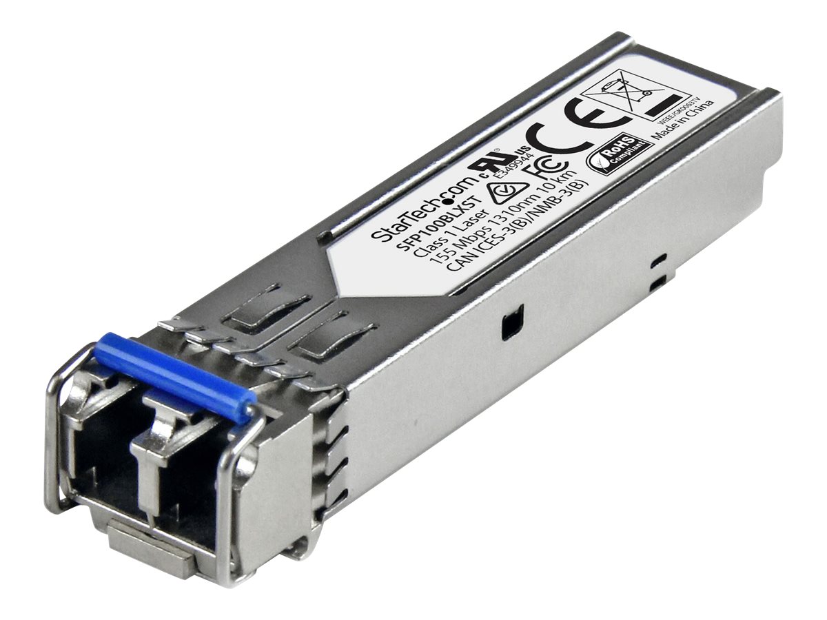 StarTech.com MSA Uncoded Compatible SFP Module, 100BASE-LX, 100MbE Single Mode (SMF) Fiber Optic Transceiver, 100Mb Ethernet SFP, LC Connector, 10km, 1310nm, DDM, Mini GBIC Module, 100Mbps - Lifetime Warranty (SFP100BLXST) - Módulo de transceptor SFP