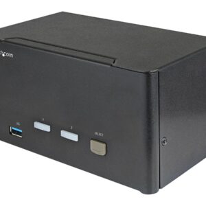 StarTech.com 2 Port Triple Monitor DisplayPort KVM Switch, 4K 60Hz UHD HDR, Desktop 4K DP 1.2 KVM with 2 Port USB 3.0 Hub (5Gbps) & 4x USB 2.0 HID Ports, Audio, Hotkey Switching, TAA - Keyboard/Video/Mouse Switch - Chave de KVM / áudio - 2 x KVM / áu
