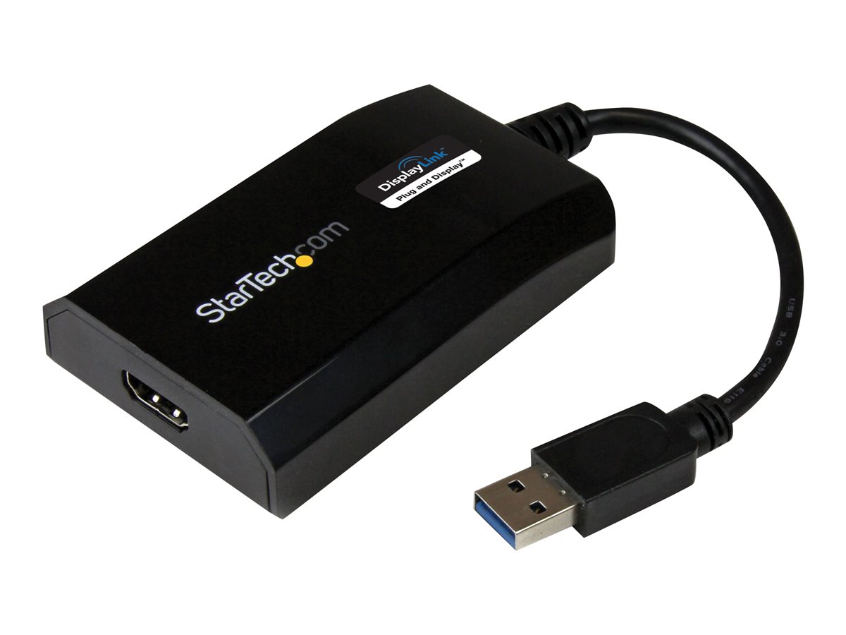 StarTech.com USB 3.0 to HDMI External Video Card Adapter - DisplayLink Certified - 1920x1200 - MultiMonitor Graphics Adapter - Supports Mac & Windows (USB32HDPRO) - Cabo adaptador - USB Tipo A macho para HDMI fêmea - 16 cm - preto - suporte 1920 x 12