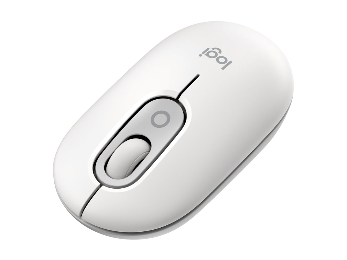Logitech POP - Rato - emoji personalizável - óptico - 4 botões - sem fios - Bluetooth 5.1 LE - branco sujo