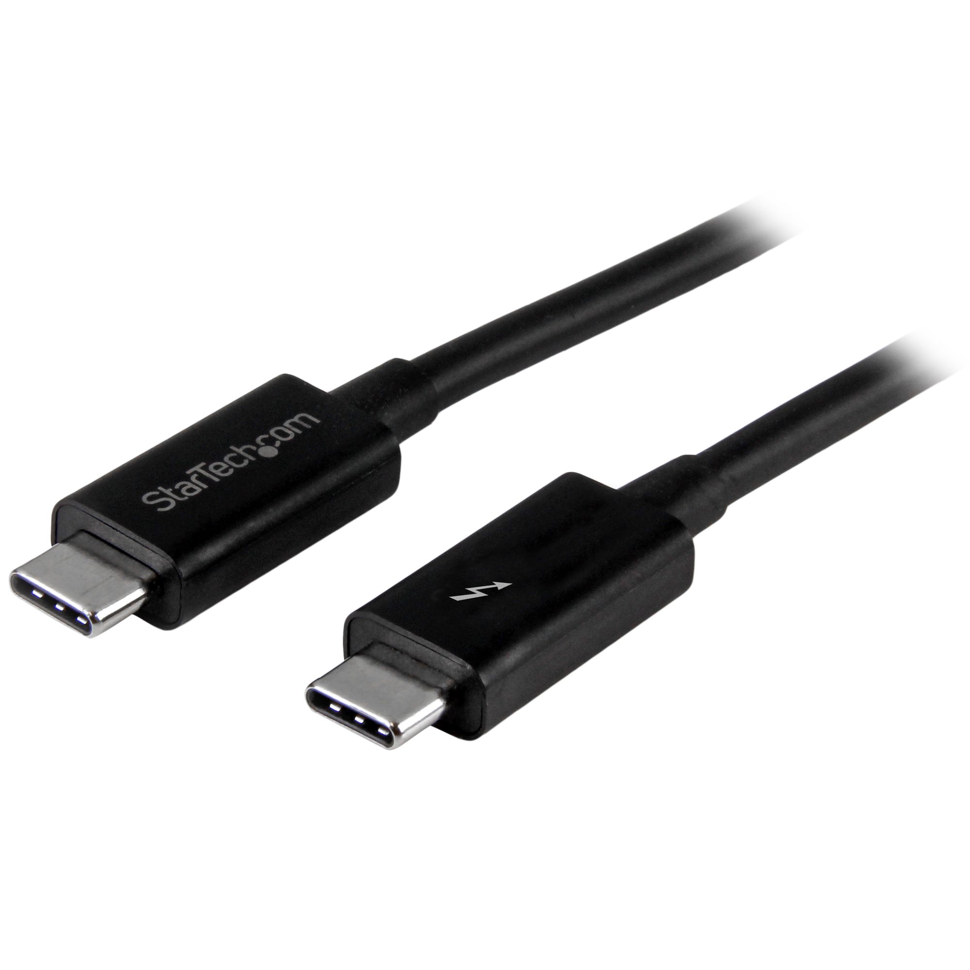 StarTech.com 1m (3.3ft) Thunderbolt 3 Cable, 20Gbps, 100W PD, 4K Video, Thunderbolt-Certified, Compatible w/ TB4/USB 3.2/DisplayPort - Cabo Thunderbolt - USB-C (M) para USB-C (M) - Thunderbolt 3 / USB / DisplayPort - 1 m - preto - para P/N: CDP2HDUAC