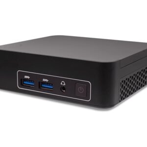 AOpen Digital Engine DEN5128 - Mini PC Core i7 1260P / até 4.7 GHz - RAM 16 GB - SSD 512 GB - Intel Iris Xe Graphics - 2.5 Gigabit Ethernet, Gigabit Ethernet - sem SO - monitor: nenhum - preto
