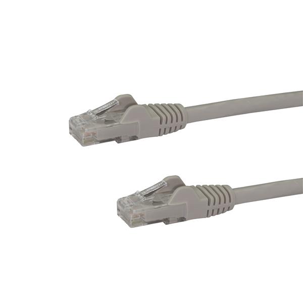 StarTech.com 10m CAT6 Ethernet Cable, 10 Gigabit Snagless RJ45 650MHz 100W PoE Patch Cord, CAT 6 10GbE UTP Network Cable w/Strain Relief, Grey, Wiring is UL Certified/TIA - Category 6 - 24AWG (N6PATC10MGR) - Cabo patch - RJ-45 (M) para RJ-45 (M) - 10