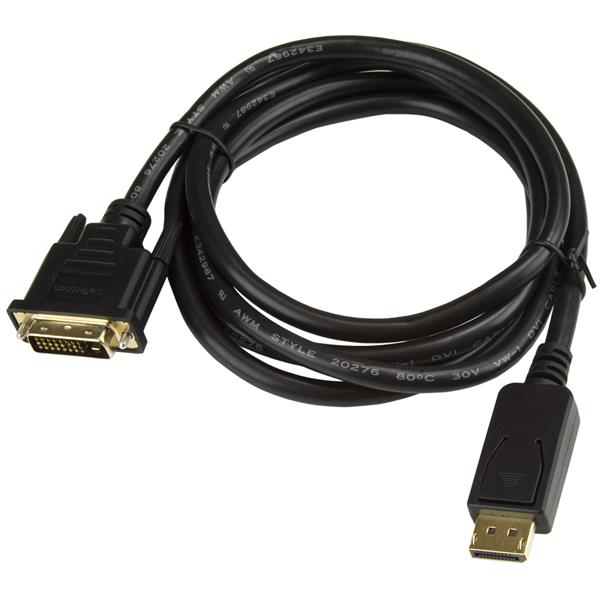 StarTech.com DisplayPort to DVI Cable - 6ft / 2m - 1920 x 1200 - M/M DP to DVI Adapter Cable Passive DisplayPort Monitor Cable (DP2DVI2MM6) - Cabo adaptador - DVI-D (M) para DisplayPort (M) - 1.8 m - preto - Image 5