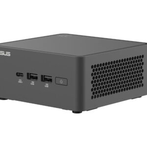 ASUS NUC 15 Pro Tall Kit RNUC15CRHI300000 - Barebone - mini PC 1 x Core 3 100U / até 4.7 GHz - vPro - RAM 0 GB - Intel Graphics - IEEE 802.11ax (Wi-Fi 6), IEEE 802.11be (Wi-Fi 7), Bluetooth 5.4, Gigabit Ethernet, 2.5 Gigabit Ethernet - preto