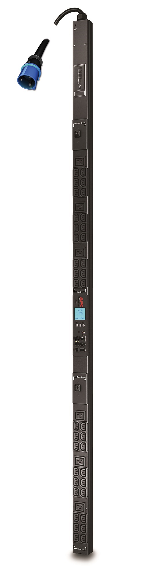 APC Metered Rack PDU ZeroU 2G - Faixa de distribuição de energia (montável em bastidor) - AC 200/208/230 V - entrada: IEC 60309 32A - conectores de saída: 42 (power IEC 60320 C13, IEC 60320 C19) - 0U - preto - para P/N: SMX1500RM2UCNC, SMX2KR2UX145, - Image 3