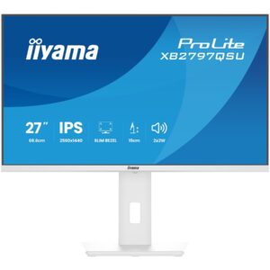 iiyama ProLite XB2797QSU-W1 - Monitor LED - 27" - 2560 x 1440 QHD @ 75 Hz - IPS - 350 cd/m² - 1000:1 - 1 ms - 2xHDMI, DisplayPort - altifalantes - branco, mate