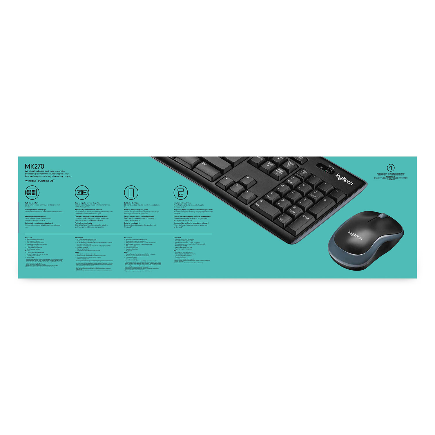 Logitech MK270 Wireless Combo - Conjunto de teclado e rato - sem fios - 2.4 GHz - Bélgica - Image 11