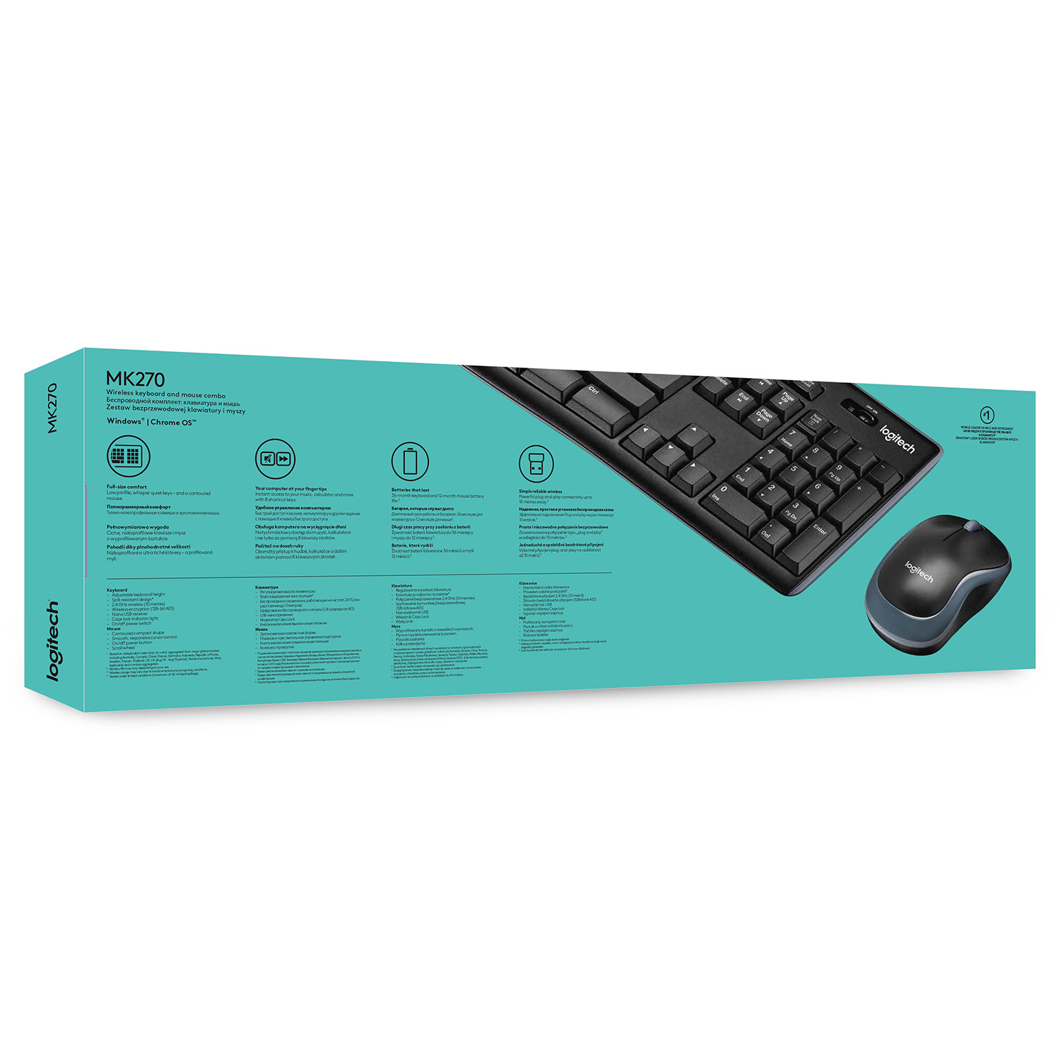 Logitech MK270 Wireless Combo - Conjunto de teclado e rato - sem fios - 2.4 GHz - Bélgica - Image 10